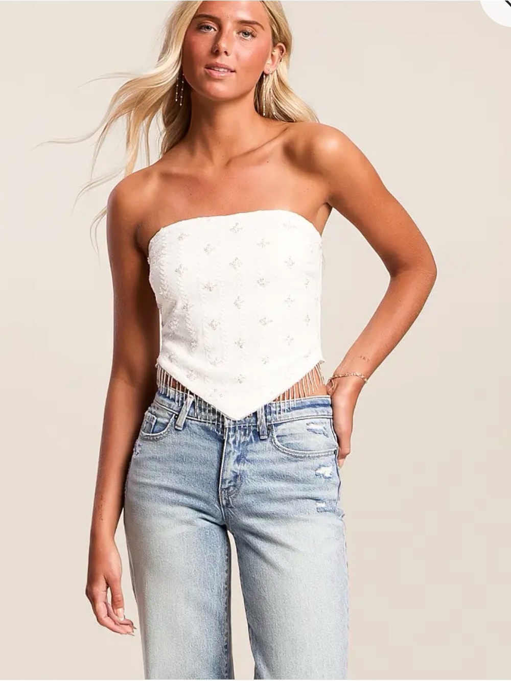 Country fringe tube top